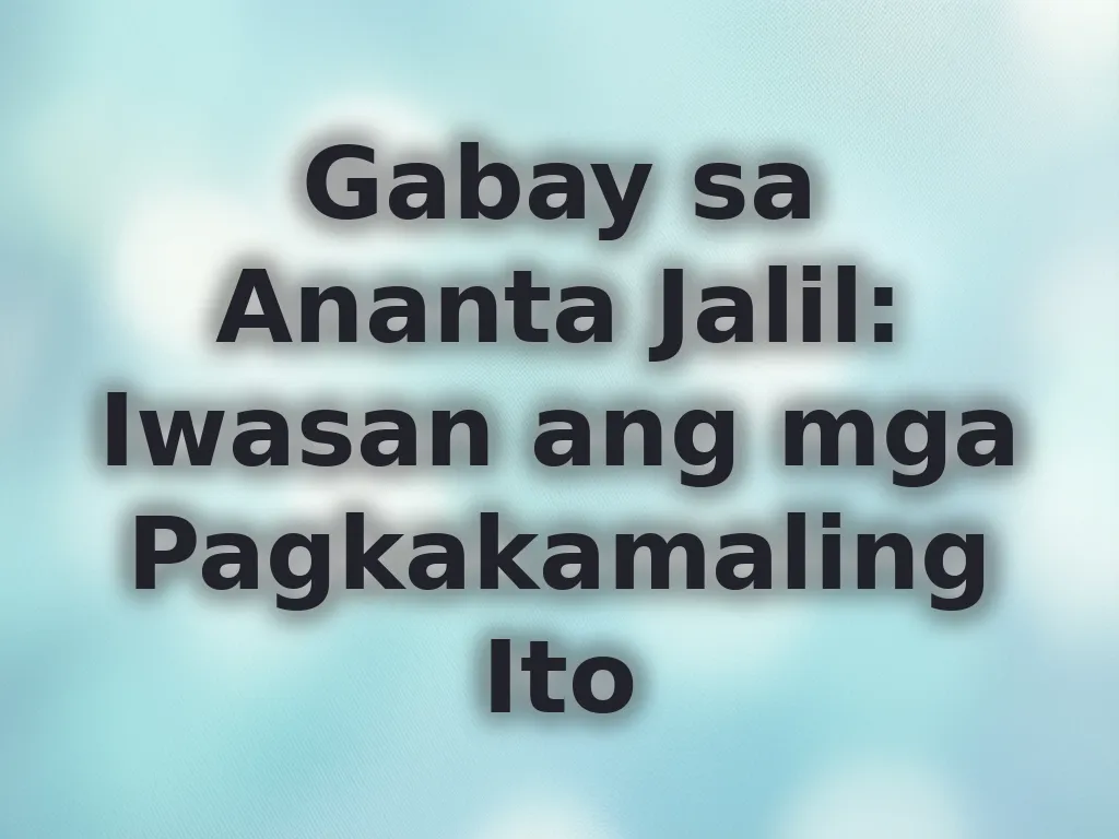 Iwasan ang mga pagkakamali sa account