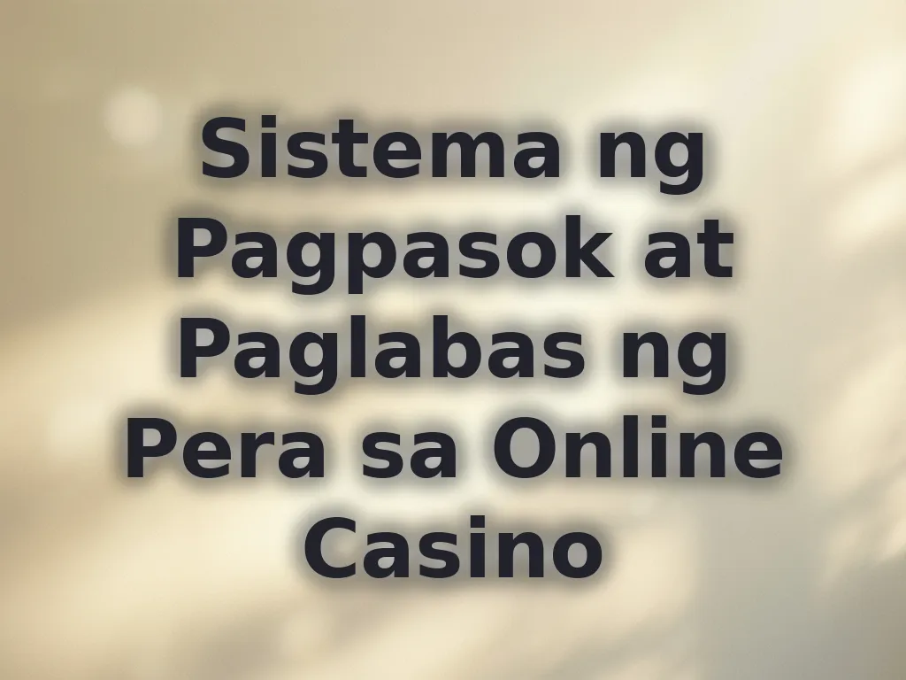 Sistema ng Pagpasok at Paglabas ng Pera
